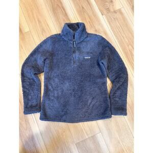 Patagonia XS Los Gatos 1/4 Zip Fleece Smolder Blue Gray Stand Up Collar Warm
